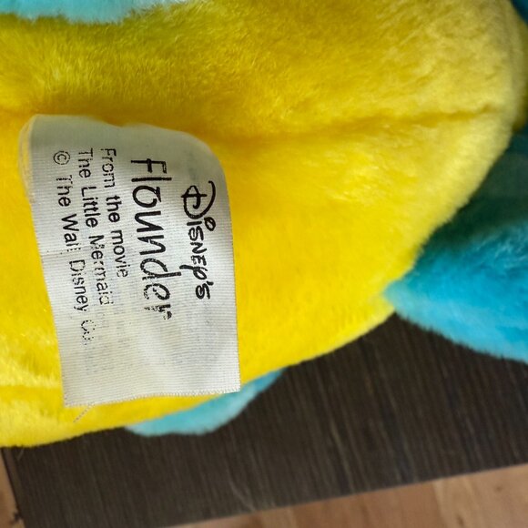 Disney Authentic Original The Little Mermaid Flounder 10" Plush Stuffed Animal - Picture 5 of 7
